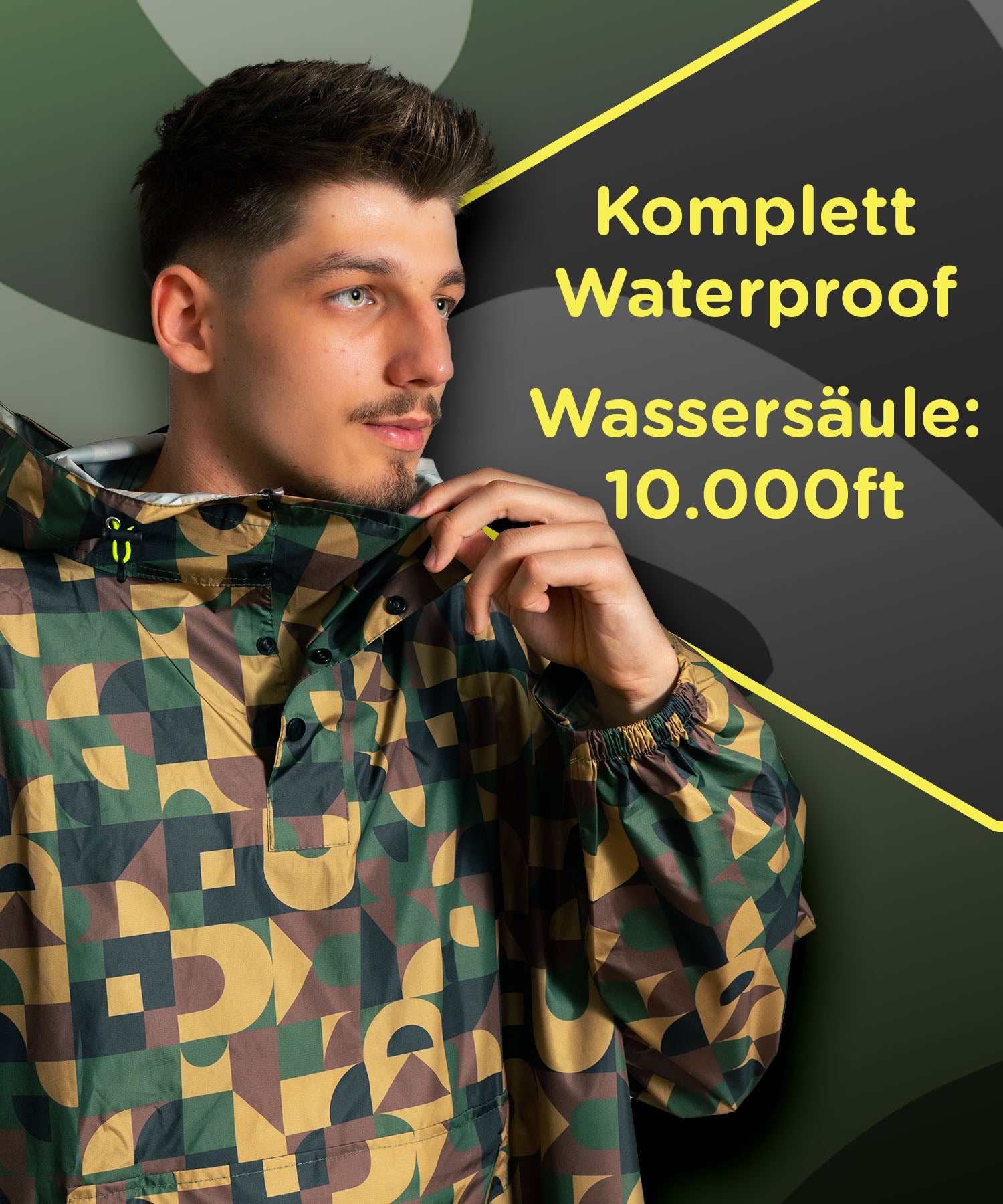 Regenponcho Herren aus 100 % recyceltem Polyester