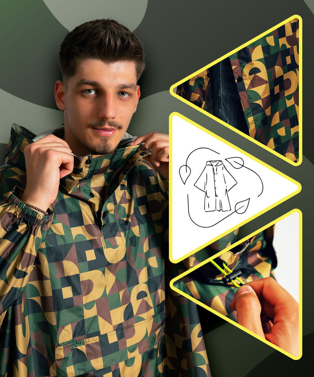 Regenponcho Herren aus 100 % recyceltem Polyester