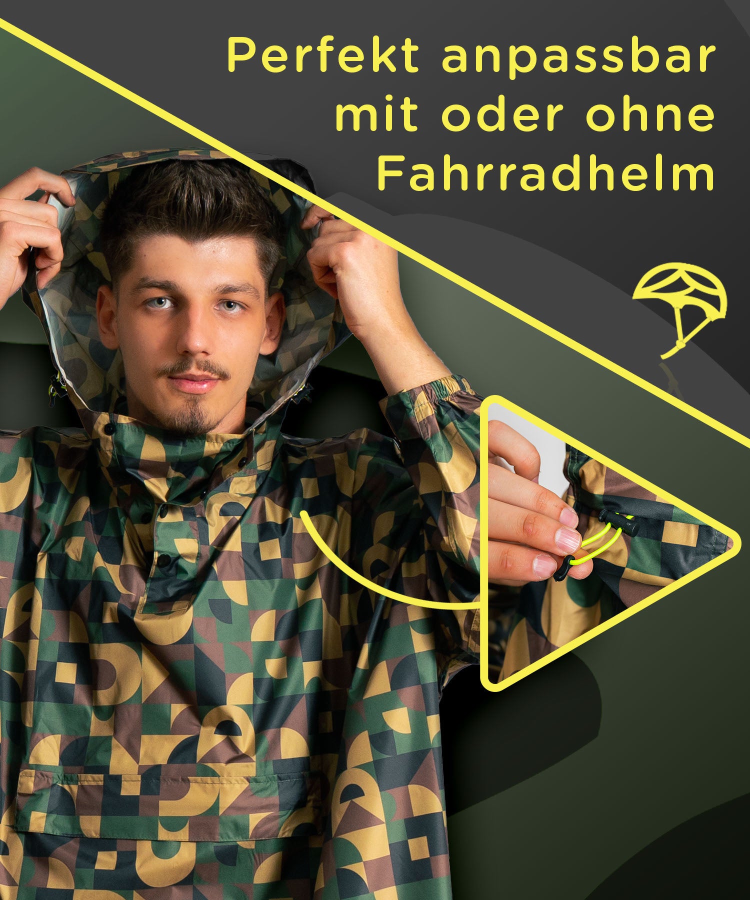 Regenponcho Herren aus 100 % recyceltem Polyester