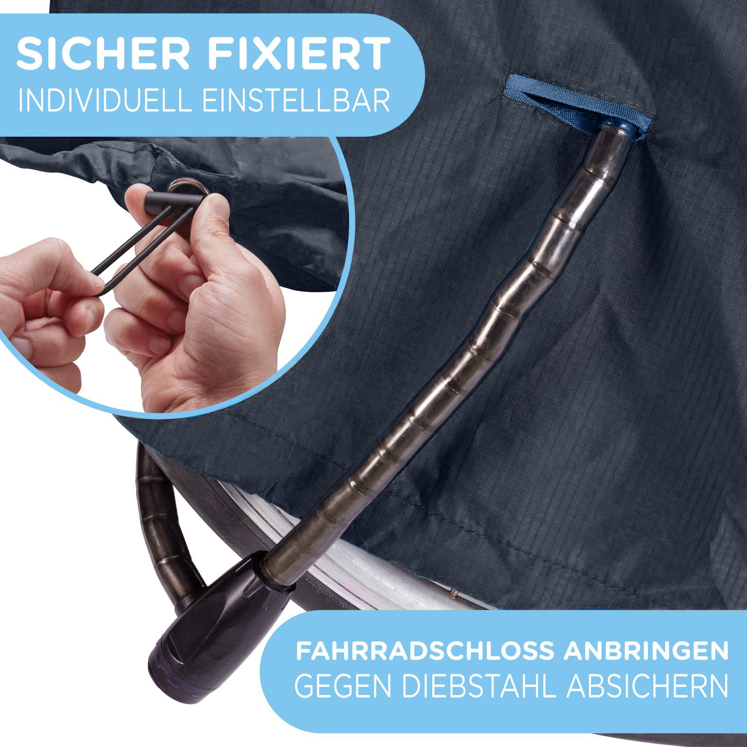 Fahrradanhänger geschützt vor Diebstahl jubi
