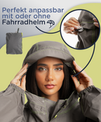 Grauer wasserdichter Regenponcho für Damen von Jubi