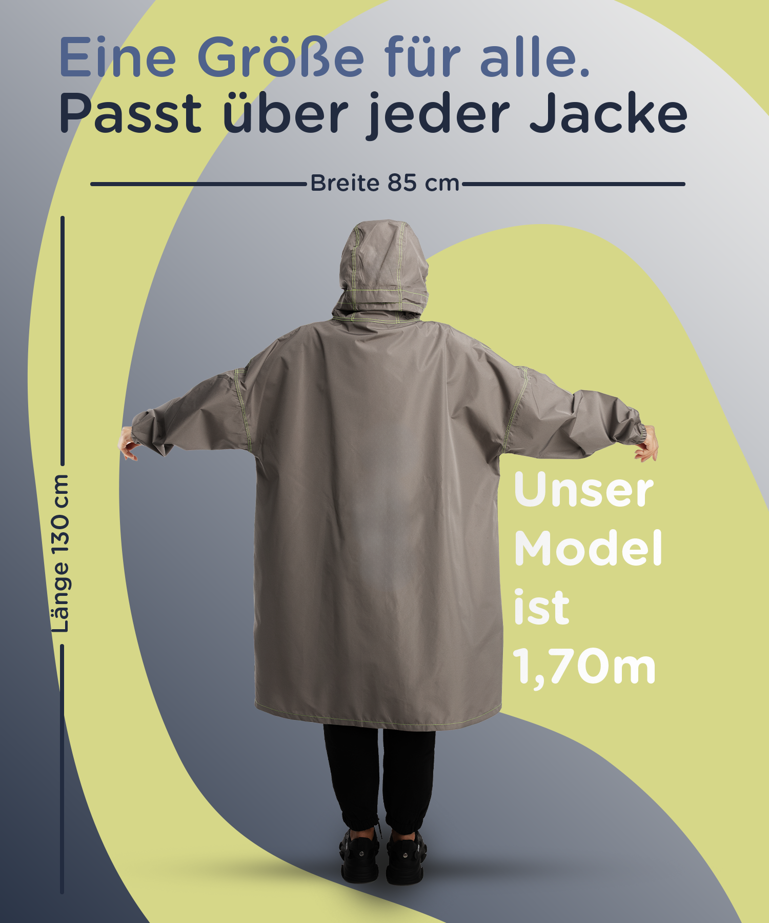 Kompakt zusammengefalteter Regenponcho für Damen