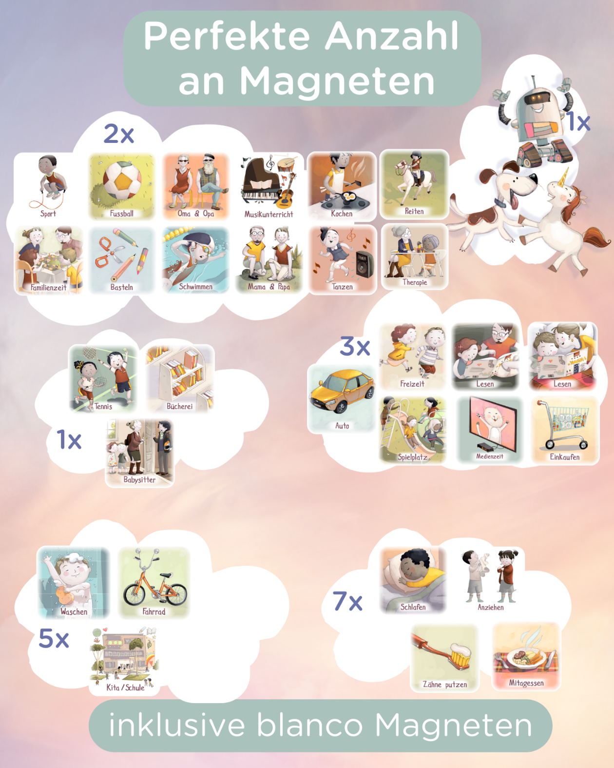 Magnete des Jubi Wochenplaners im Detail