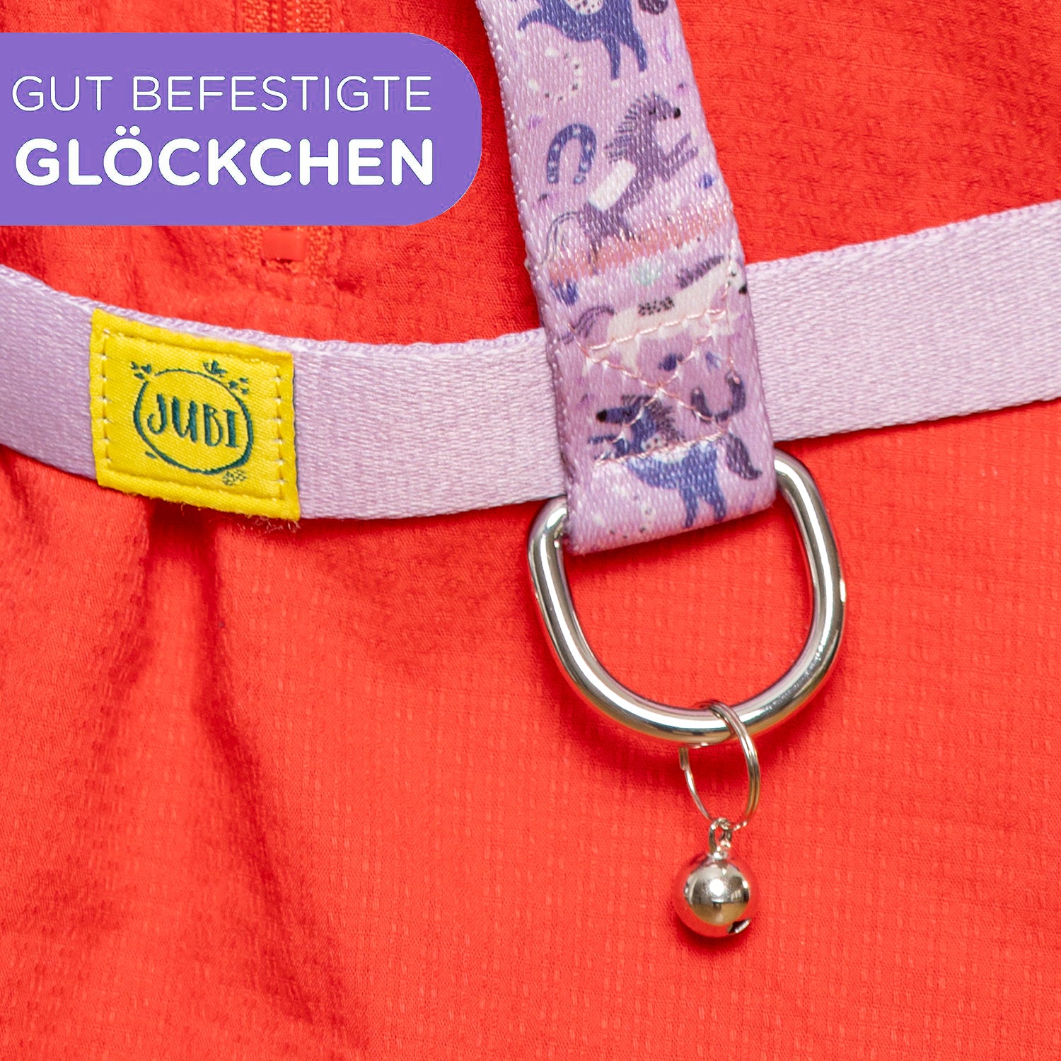 Pferdeleine für Kinder lilla mit Glöckchen jubi