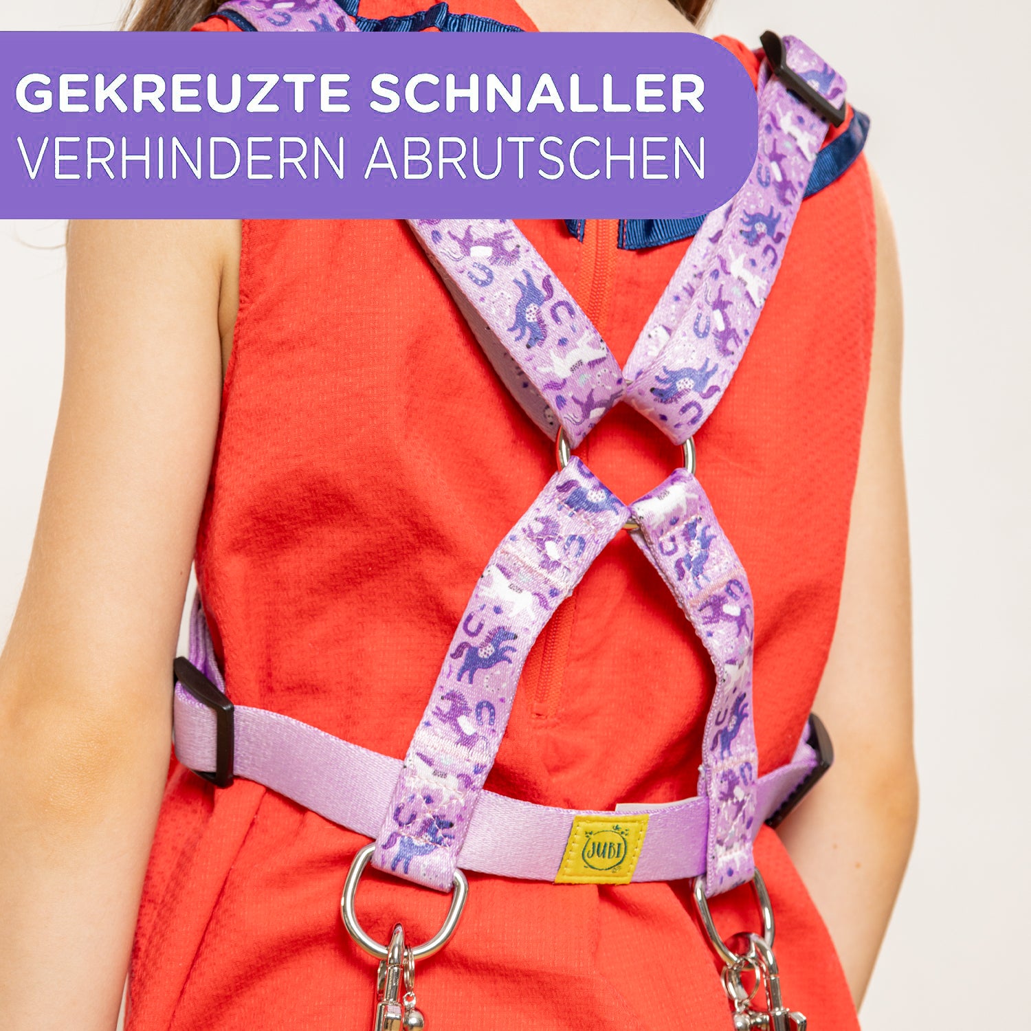 Pferdeleine für Kinder lilla mit Glöckchen jubi