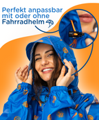 Regenponcho für Damen mit anpassbare Kaputze aus recyceltem Polyester 