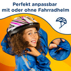 Verstellbare Kapuze des blauen Kinder Regenponchos