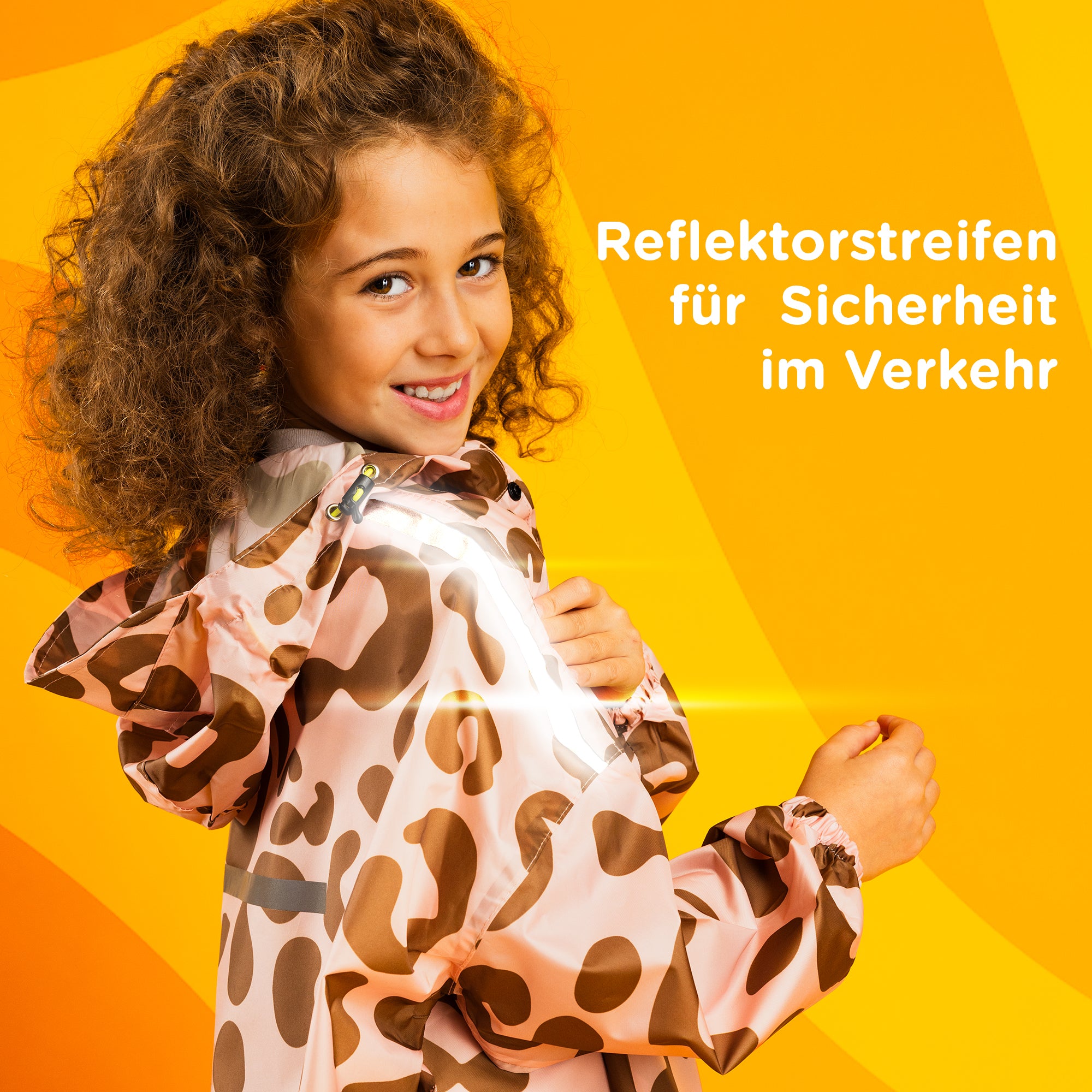 Wasserdichter Regenponcho für Kinder im Leo Print von Jubi
