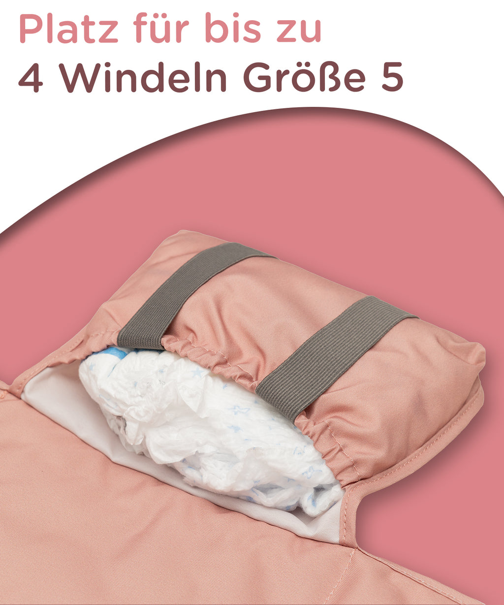 Wickelauflage für unterwegs, wie sie Hebammen für den Alltag empfehlen