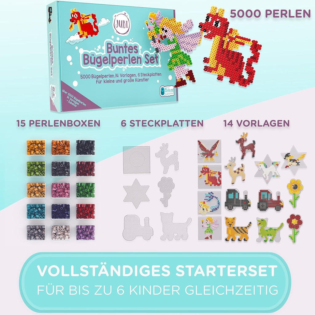 Nach Farben sortierte Bügelperlen im Aufbewahrungssystem