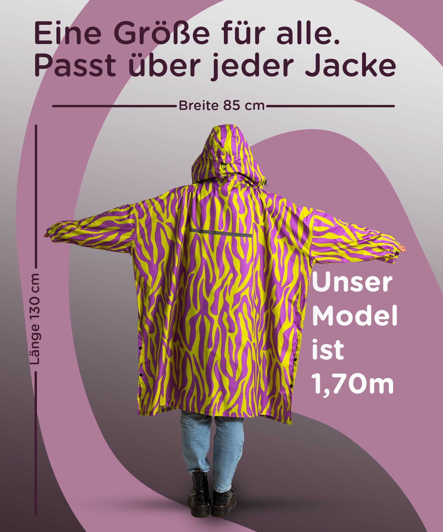 Regenponcho Damen aus recycled Polyester