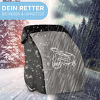 Fahrradanhänger geschützt vor Regen mit Abdeckung