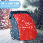Fahrradanhänger geschützt vor Regen mit Abdeckung