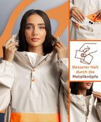 jubi regenponcho damen neon orange stylisch