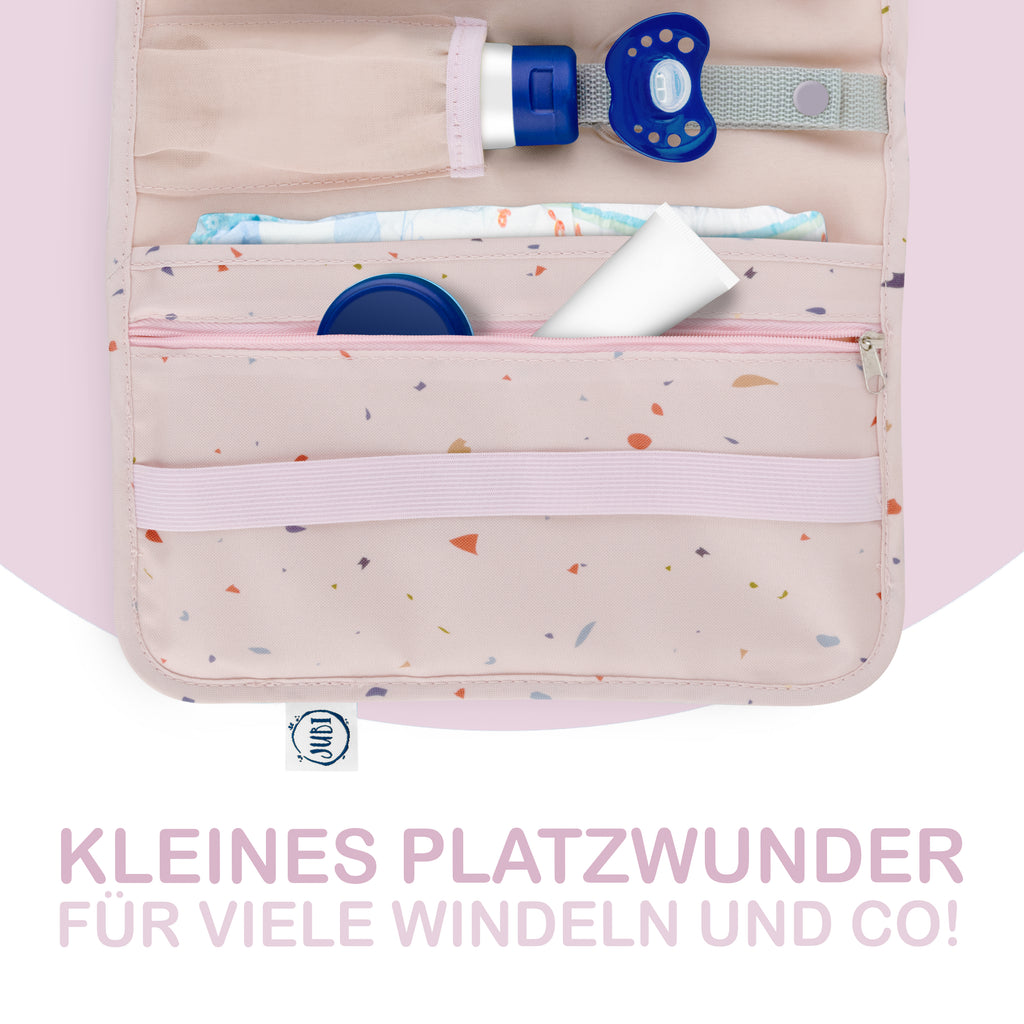 jubi windeltasche mit wickelunterlage rosa_4