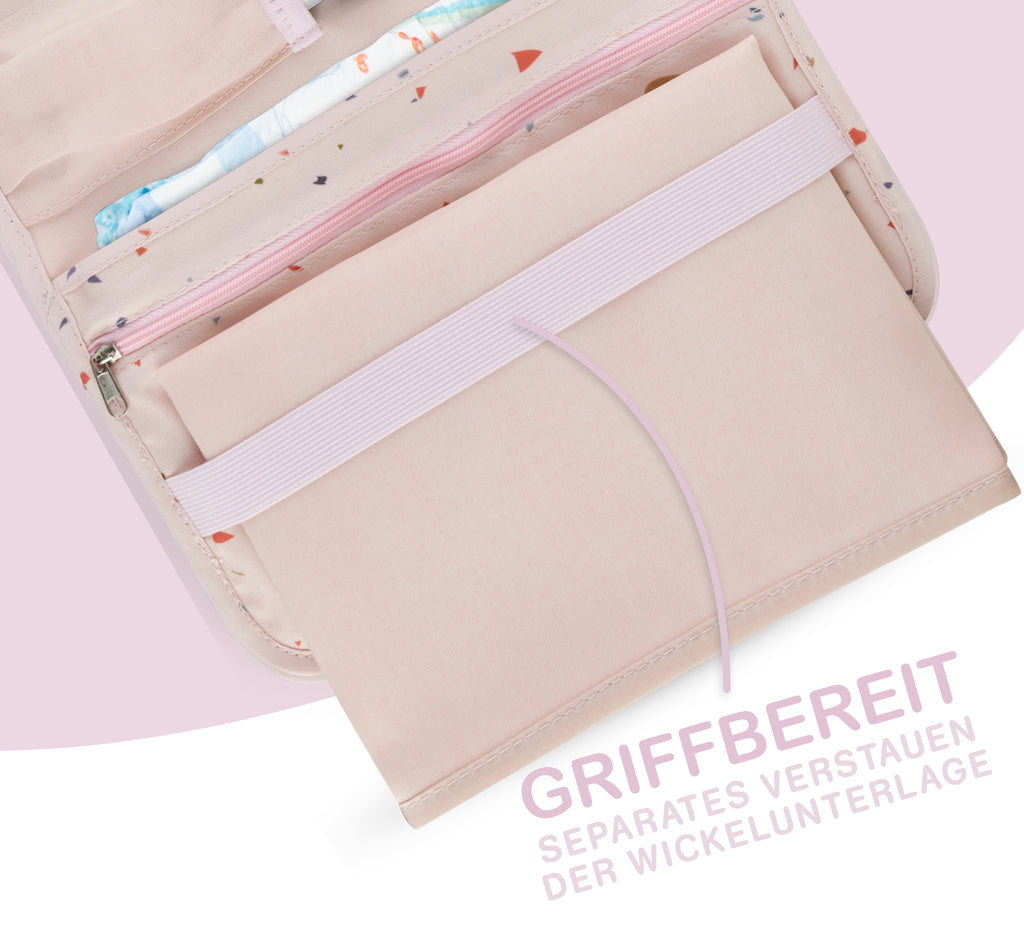 jubi windeltasche mit wickelunterlage rosa_5