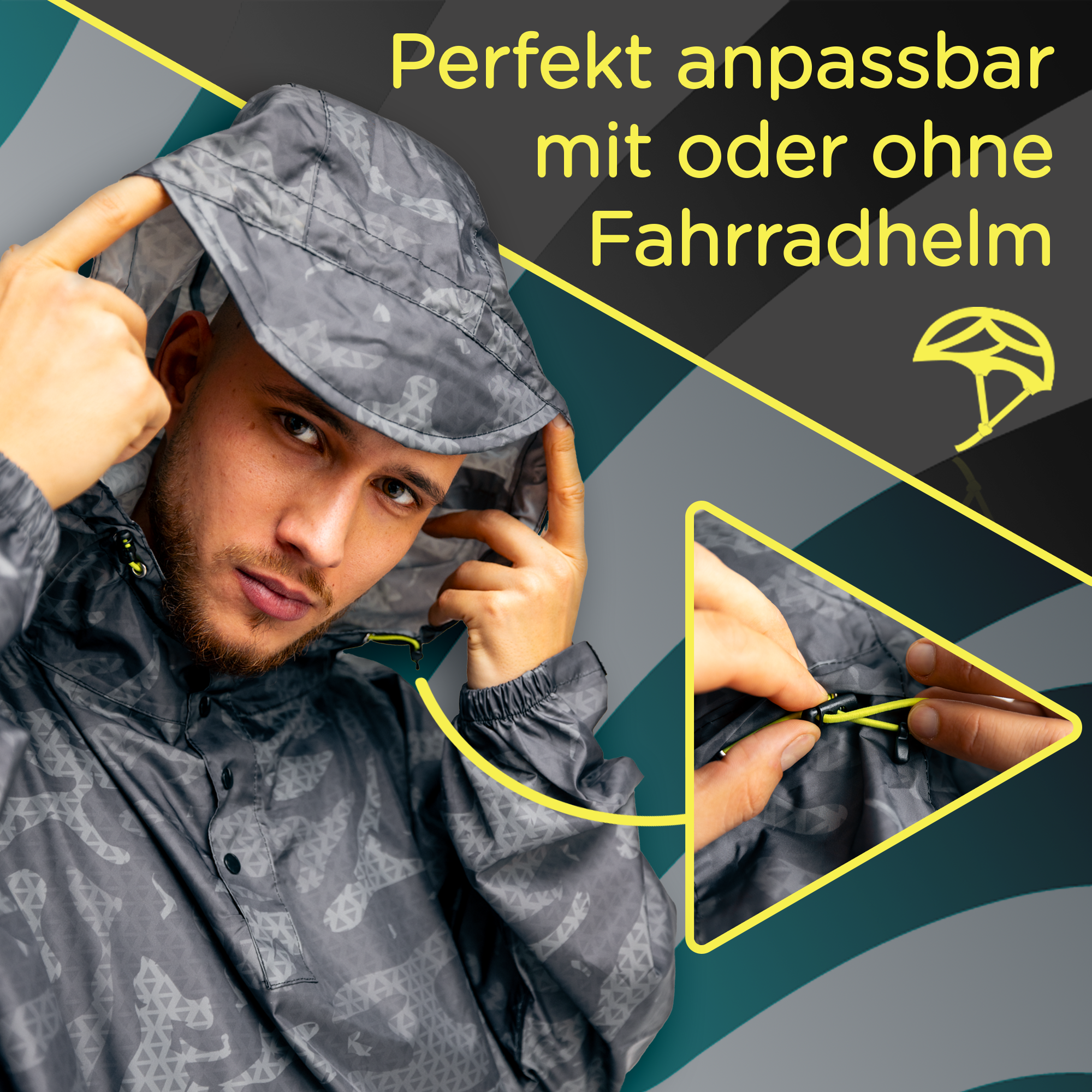 regenponcho anspassbare kaputze herren jubi 
