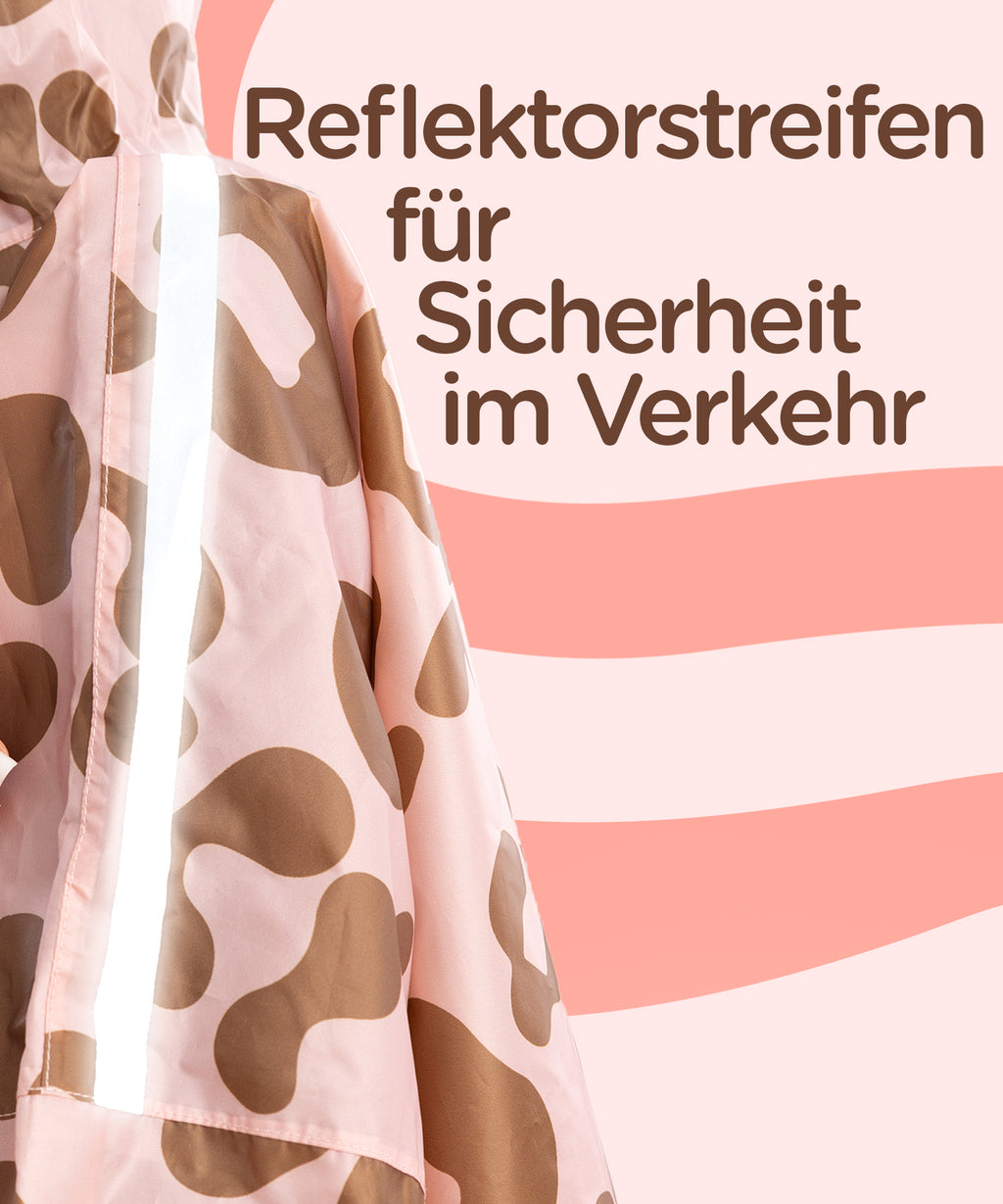 regenponcho damen leo muster jubi mit reflektoren