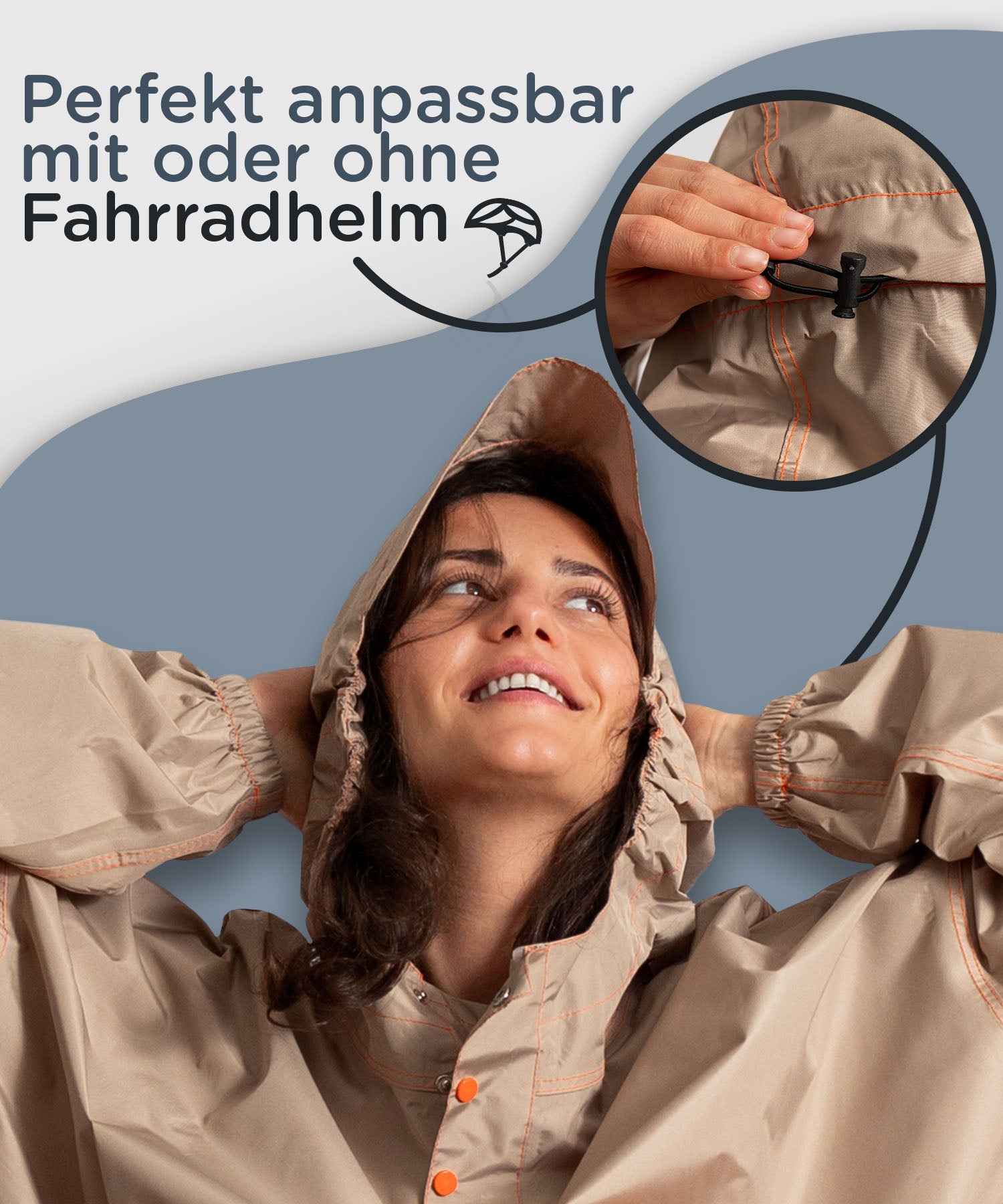 Regenponcho Damen aus recycled Polyester