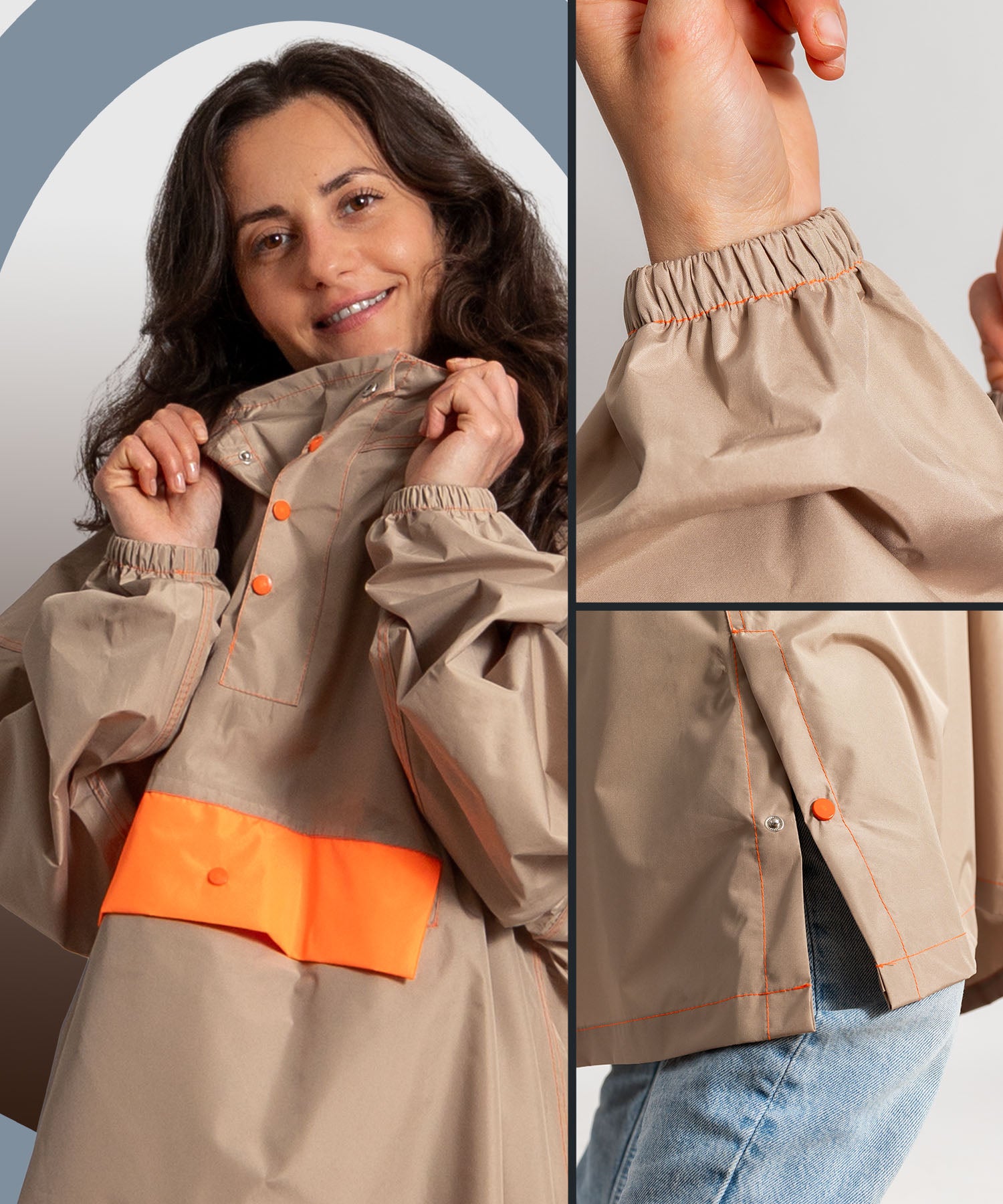 Regenponcho Damen aus recycled Polyester