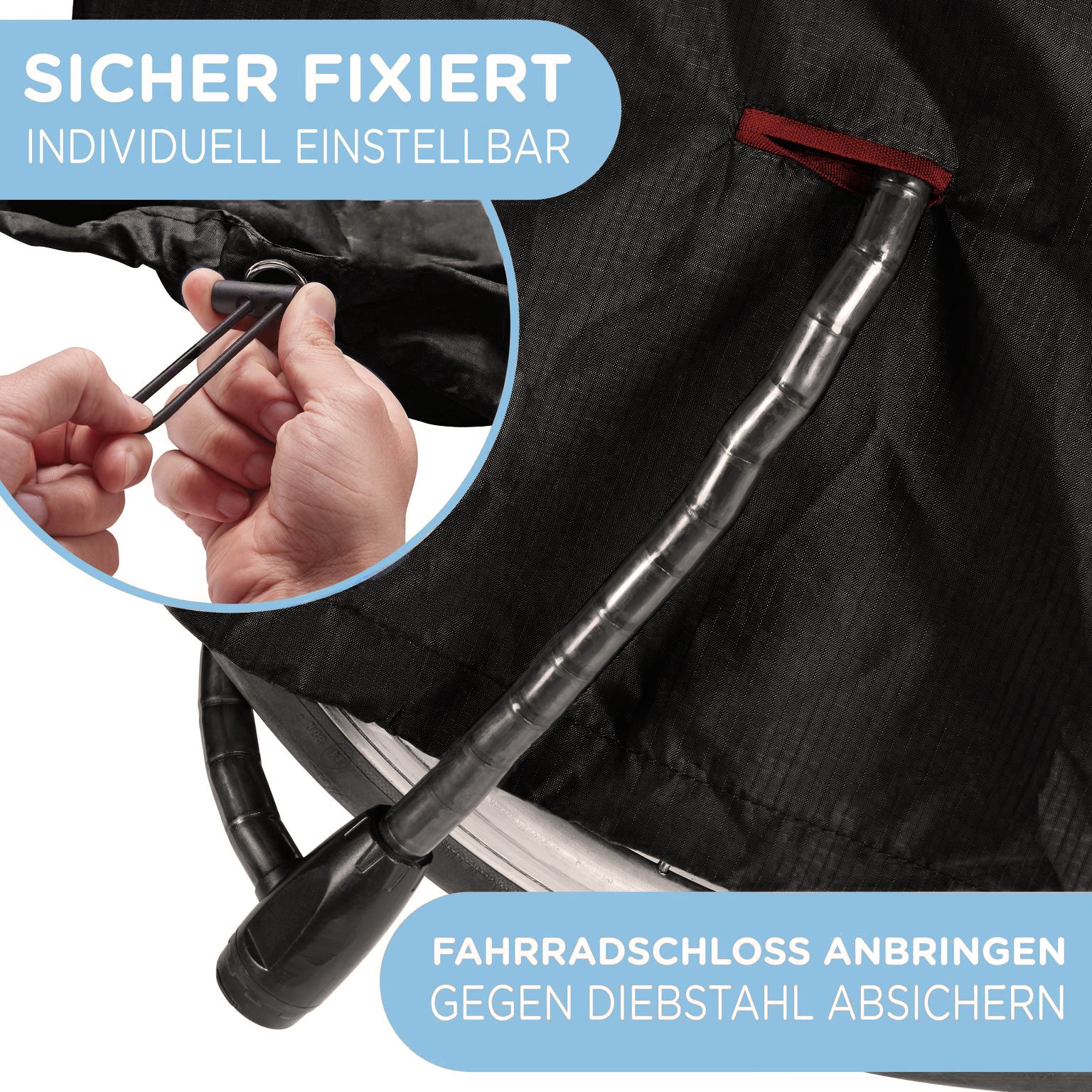 Wasserdichte Nähte der Fahrradanhänger Schutzplane im Detail