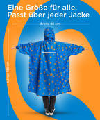 universeller Regenponcho für Damen mit anpassbare Kaputze aus recyceltem Polyester 